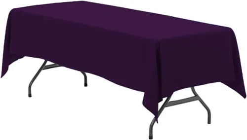 Vista 55 de Your Chair Covers - Mantel rectangular de poliéster sin costuras de alta calidad de 60 pulgadas de ancho x 102 pulgadas de largo - Negro - Mantel
