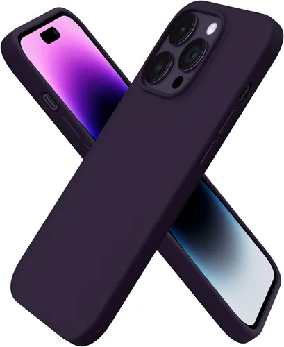 Vista 23 de ORNARTO - Funda para iPhone 14 Pro de 6.1 pulgadas, silicona líquida delgada, azul bebé 3-Layer Full Covered Soft Gel Rubber, Non-Slip Grip