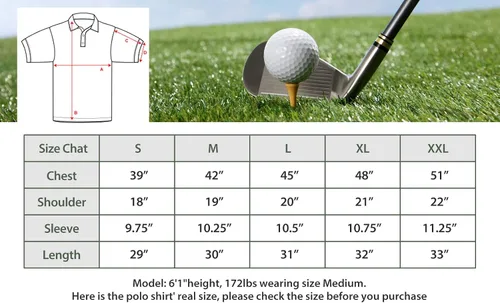 Vista 6 de JOYMASAR Camisas de golf para hombre - Polo de manga corta sólido que absorbe la humedad