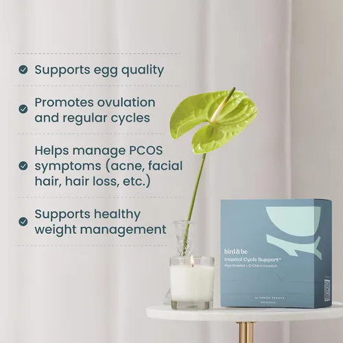 Vista 3 de bird&be Suplemento en polvo de inositol - Mio-inositol y D-Chiro-inositol para el bienestar de la mujer (suministro de 30 días) - Apoya la rutina