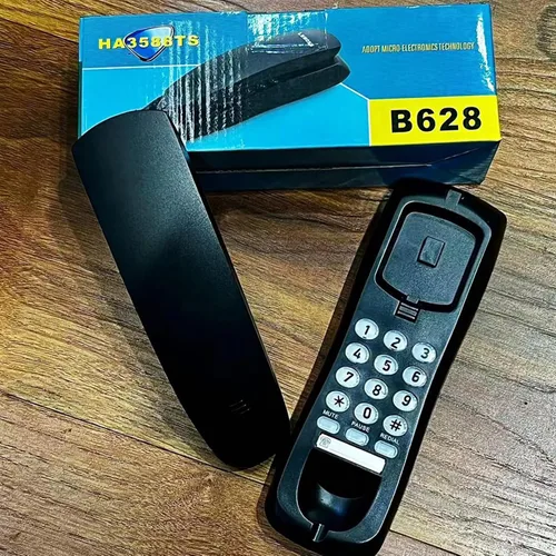 Vista 8 de Teléfono fijo Teléfono con cable Teléfono montado en la pared Mini Tamaño Teléfono fijo Teléfono de línea pequeña Teléfono alimentado por línea
