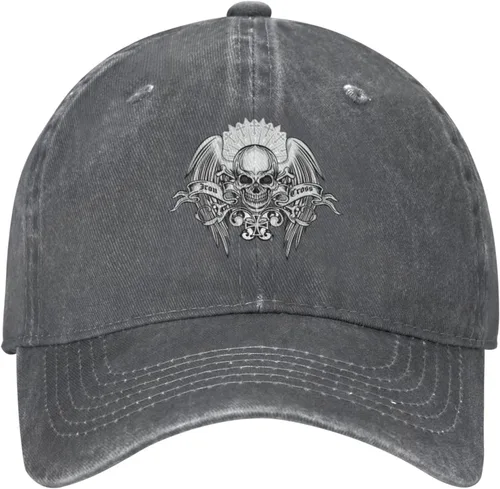 Vista 2 de Cowboy Hat Trendy Hats for Man and Women Djustable Four Season Outdoor Baseball Cap of Hell Skull with Angel Deep Heather
