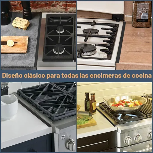 Vista 7 de Cubiertas para huecos de estufa de acero inoxidable, paquete de 2 rellenos retráctiles para estufas, color negro