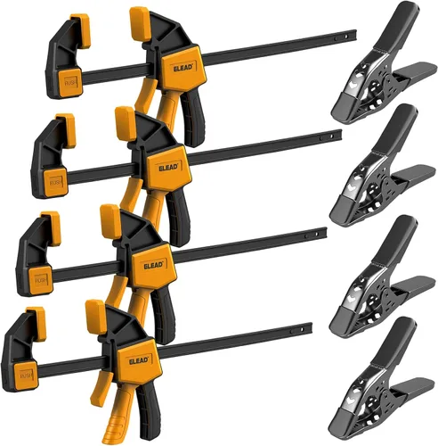 Vista 12 de Abrazaderas de barra mini de 6 pulgadas para carpintería, abrazadera/separador F de una mano de 2 piezas, abrazadera para madera con límite de carga