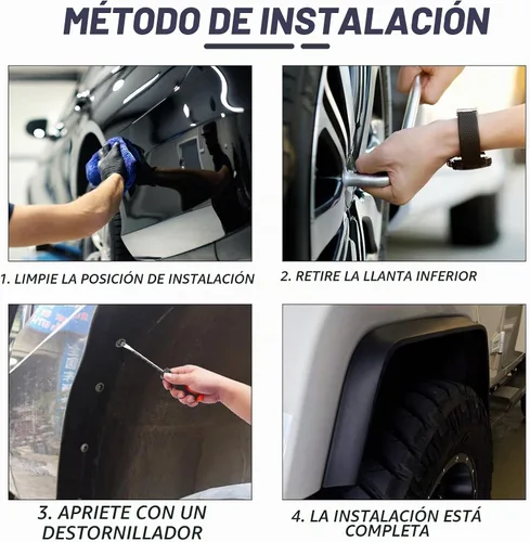 Vista 4 de Guardabarros flexibles de 2 pulgadas de goma para ruedas de vehículos - Fácil de instalar, 3.2 metros por rollo