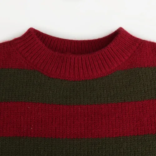 Vista 7 de Suéter Freddy de manga larga a rayas para hombre, diseño de pesadilla en el olmo, disfraz de Halloween