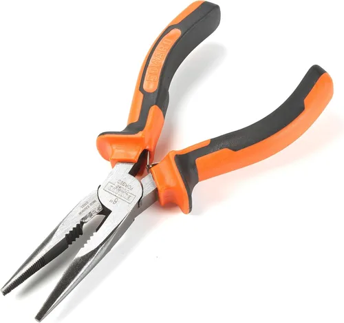 Vista 3 de Edward Tools Pro-Grip - Alicates de punta de aguja de 6 pulgadas, mandíbulas de acero al carbono duro, diseño con resorte para un uso más fácil