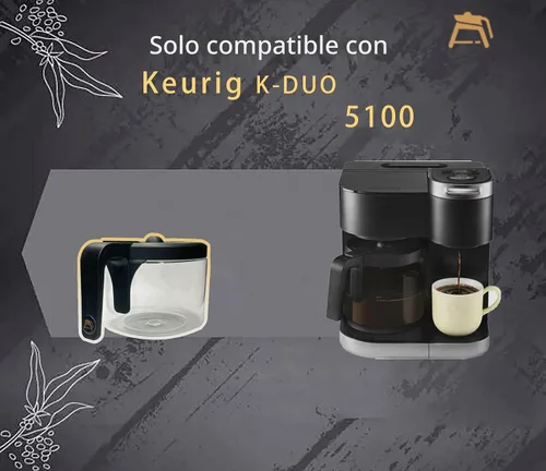 Vista 2 de Repuesto de jarra de café de vidrio para 12 tazas compatible con cafetera Keurig K-Duo Single Serve & Carafe, no compatible con modelos K-Duo