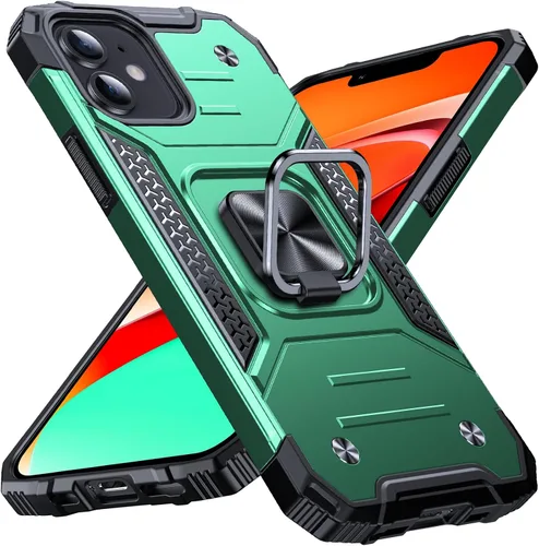 Vista 33 de Anqrp Funda resistente para iPhone 6/7/8/SE/SE2 con soporte de anillo mejorado y agarre, grado militar, a prueba de golpes, resistente y robusta