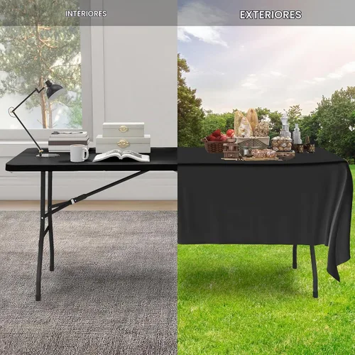 Vista 9 de Mesas plegables YITAHOME de 8 pies Heavy Duty Folding Table with Carrying Handle, Plastic Fold up Table for Outdoor Camping Picnic Parties/Indoor