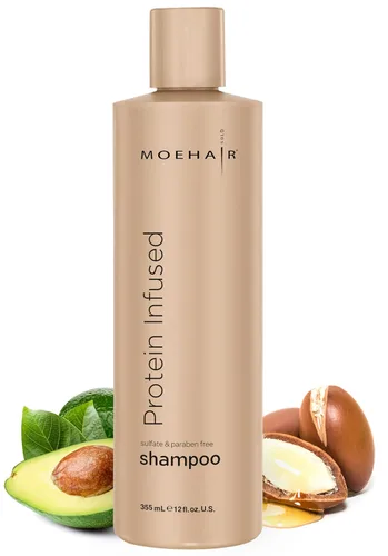 Vista 8 de MOEHAIR Champú antiencrespamiento con proteína con vitamina E B5, 32 onzas