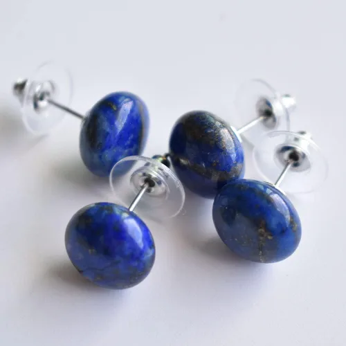 Vista 7 de 10 pendientes de piedra natural cuentas redondas de cuarzo de cristal color plateado joyería de moda para mujeres y niñas color del metal piedra