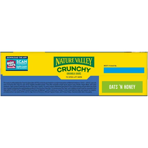 Vista 8 de Nature Valley Barras de granola crujientes, avena y miel, 30 unidades, 22.35 oz (15 bolsas) Avena integral con miel real, 0.78 oz de grano entero