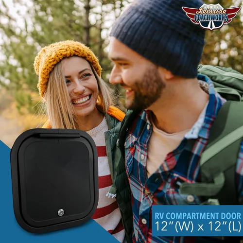 Vista 9 de Puerta de equipaje RV de 12 pulgadas de ancho x 12 pulgadas de alto con esquinas redondeadas y cerradura para vehículos recreativos, puertas