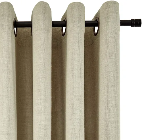 Vista 2 de Frelement Cortinas de lino de lino de bronce con ojales para interiores, tratamiento de ventanas para sala de estar, dormitorio, habitación