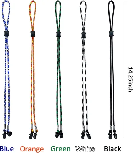 Vista 2 de Glasses Strap Eye Glasses Holder Strap for Kids Men Women, Adjustable Sunglasses Straps Eye Glasses Holders Around Neck (Multicolor, 5PCS)