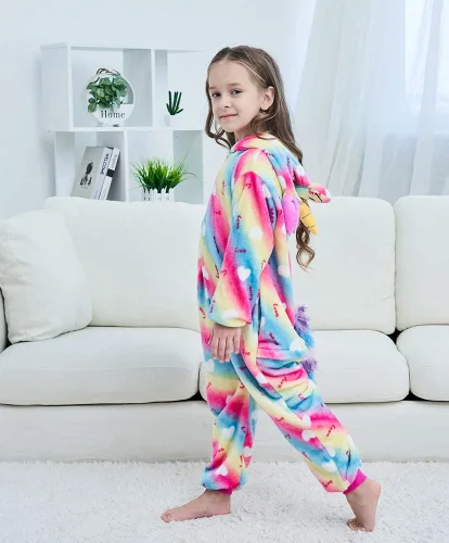 Vista 16 de Pijama de unicornio unisex para niños, enteritos para disfraz, Halloween