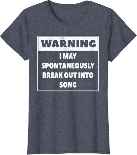 Vista 53 de Advertencia I may Spontaneously romper en canción camiseta