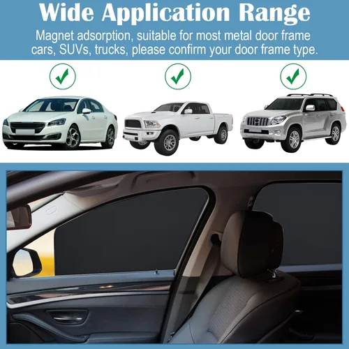 Vista 4 de Tallew 4 parasoles magnéticos opacos magnéticos para ventana de automóvil, cortinas para ventana de automóvil, cortinas para ventana de automóvil