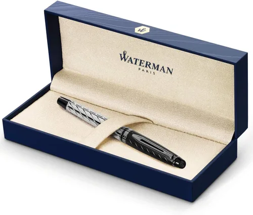 Vista 12 de Pluma estilográfica profesional de acero inoxidable con detalles dorados WATERMAN, Negro