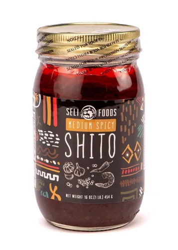 Vista 11 de Shito Sauce 3 sabores/Condimento de mariscos/salsa de chile (picante medio, 8 oz)