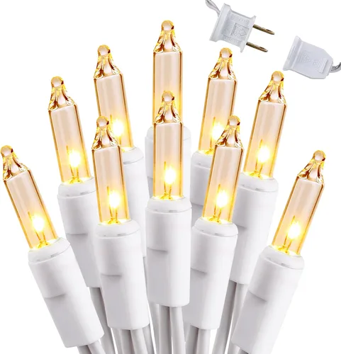 Vista 10 de Brizled Luces de Navidad, 600 luces incandescentes de 139.2 pies, mini luces conectables con certificación UL de 120V para decoración de Navidad