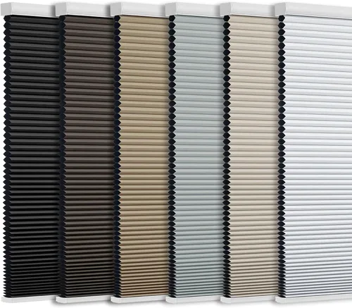 Vista 8 de Changshade - Persianas personalizadas de panal opacas sin cordones para ventanas interiores, persianas de panal para habitación con oscurecimiento