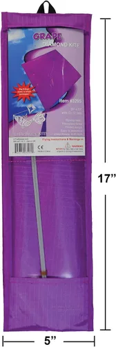 Vista 4 de In the Breeze 3295 - Cometa de diamante de uva de 30 pulgadas, color morado sólido, divertida y fácil de volar