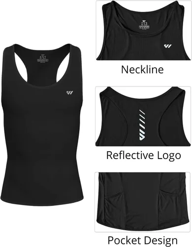 Vista 5 de Lo.gas Camiseta de ciclismo sin mangas para hombre, capa base de ciclismo transpirable y ligera con bolsillo trasero chaleco deportivo