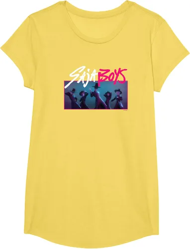 Vista 48 de Camiseta Oficial de KPop Demon Hunters Saja para Niños Negro