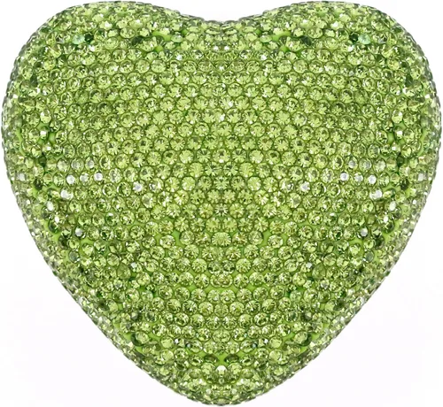 Vista 5 de Naimo Caja de anillo con forma de corazón de diamantes de imitación con luz LED, soporte de terciopelo para aretes, monedas, caja de joyería