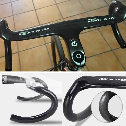 Vista 6 de Manillares de fibra de carbono RXL SL para bicicleta de carretera con vástago integrado, manillar de bicicleta de carretera integrado de carbono