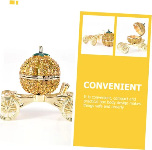 Vista 2 de Abaodam 5pcs Box jewelry organizer pumpkin crystal figurine pumpkin figurine Pumpkin Car jewelry chest jewelry necklace organizer crystal tabletop