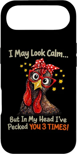 Vista 26 de I May Look Calm But in My Head Ive Pecked You 3 Times Funny Case for iPhone XR