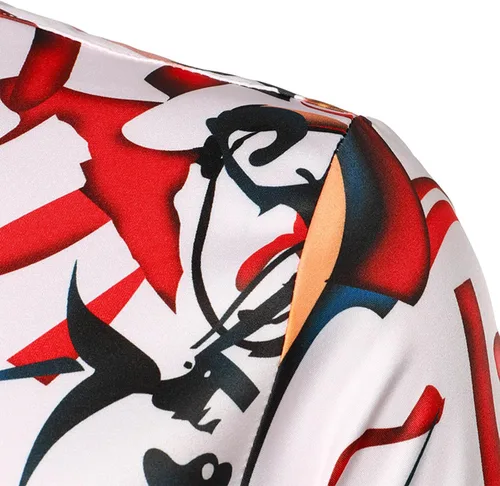 Vista 7 de Blusa de negocios para hombre ropa Lisa con botones Camisetas de manga larga con cuello vuelto túnica viaje oficina