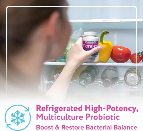 Vista 5 de Florajen Probióticos para la digestión, suplemento de salud intestinal con alivio del estreñimiento y la hinchazón para adultos, 30
