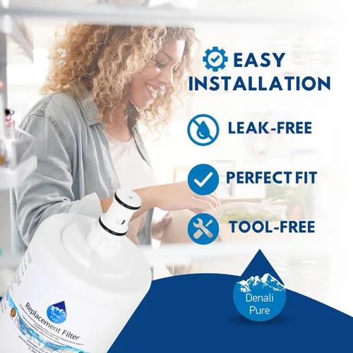Vista 6 de Denali Pure - Paquete de 2 filtros de agua de repuesto para refrigerador Sears 10672909202, compatible con el cartucho de filtro de agua
