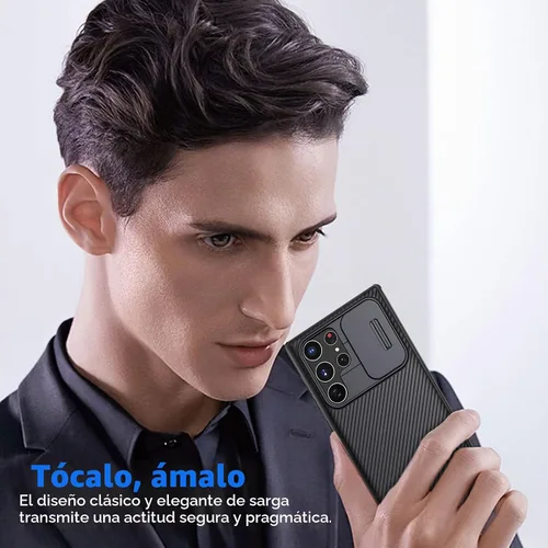 Vista 7 de CloudValley Funda para Samsung Galaxy S22 Ultra con cubierta de cámara deslizante, parte trasera de policarbonato duro y protección de cuerpo