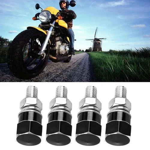 Vista 6 de 4 tornillos para marco de matrícula, tornillos universales para marco de matrícula, tornillos para motocicleta (negro)