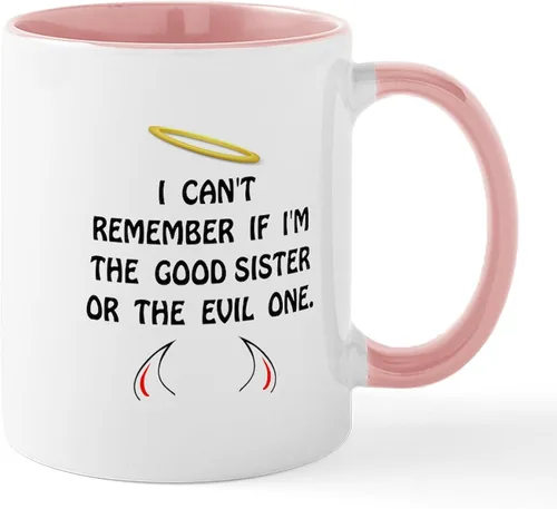 Vista 10 de CafePress Good Evil – Hermana – El único Taza de café, taza de café, S, Blanco