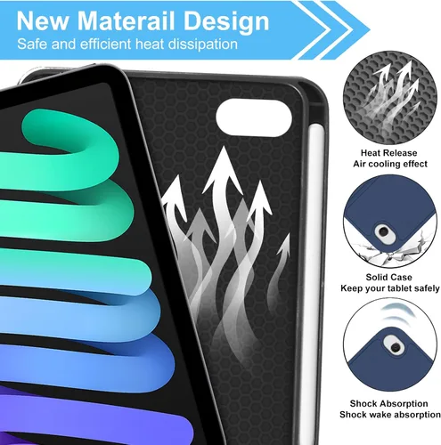 Vista 7 de Funda con teclado para iPad mini, teclado Bluetooth inalámbrico desmontable delgado con folio inteligente para Apple iPad mini 5 2019/iPad Mini 1 2