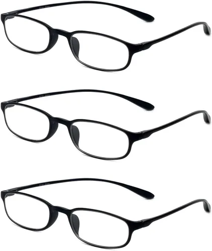 Vista 15 de Calabria 718 Flexie Oval - Gafas de lectura para hombres/mujeres, lectores flexibles, ligeros y duraderos, marco TR-90 de poder único plegable Ébano
