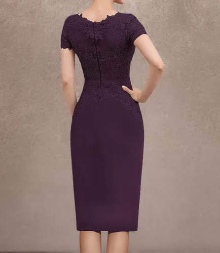 Vista 8 de Mother of The Bride Dresses Lace Appliques V-Neck with Jacket for Wedding