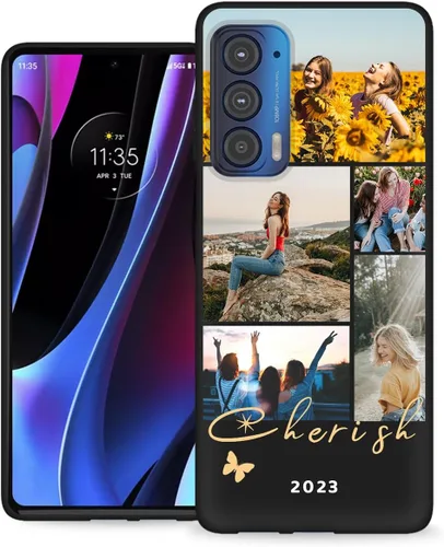 Vista 25 de Funda personalizada para Motorola Edge 2021 con nombre de texto y foto, diseño personalizado Edge2021 para teléfono móvil/smartphone/teléfono móvil