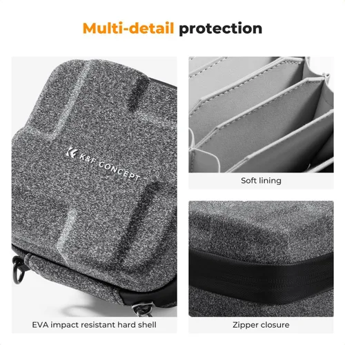 Vista 3 de K&F CONCEPT Estuche para Filtros de Lente 10 en 1, Funda de Filtro de Cámara de Cáscara Dura Hasta 82mm con Correa de Mano, Billetera