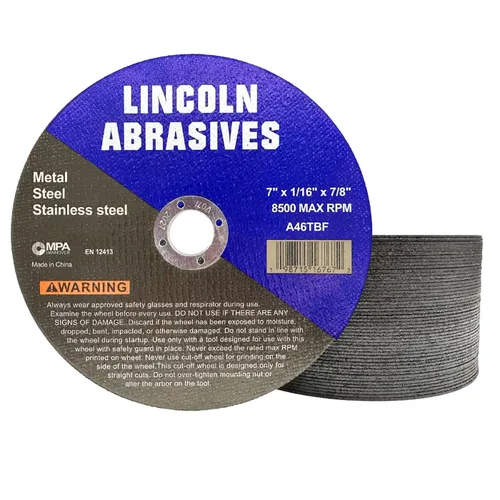 Vista 10 de Paquete de 25 ruedas de corte de 4.5" Lincoln Abrasives .040" Metal y acero inoxidable