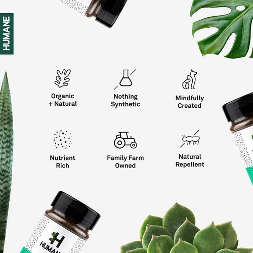 Vista 5 de Humane NutriDense - Alimentos para plantas de interior, fertilizante orgánico multiusos para plantas de interior (5 onzas)