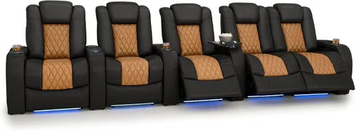Vista 9 de Seatcraft Asiento de cine en casa Diamante Marrón Reclinable Individual