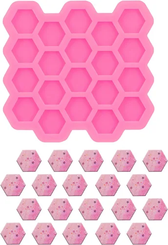 Vista 12 de Juego de 3 piezas de mini molde de silicona brillante, mini corazón/hexágono/círculo para aretes de oreja, molde de resina epoxi para manualidades