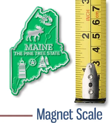 Vista 2 de Imán con diseño de mapa de estado, Maine